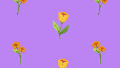 Flowers spring season pattern animation Stock Footage 232227406