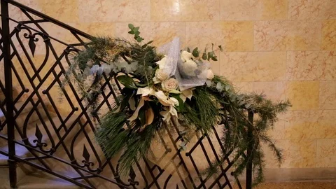 Flowers on stairs Stock Footage 101747814