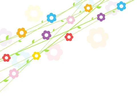 Flowers on strings background for spring Stock Illustration