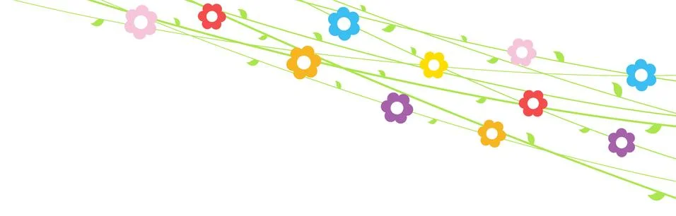 Flowers on strings background for spring 스톡 일러스트