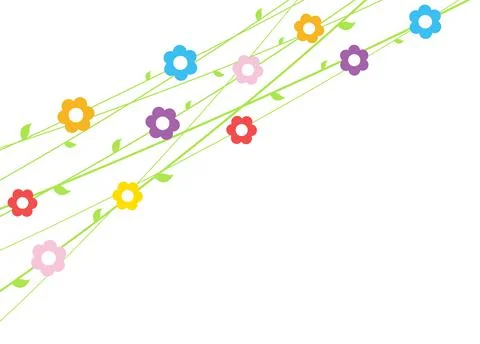 Flowers on strings background for spring Stock Illustration