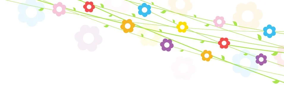 Flowers on strings background for spring Stock Illustration