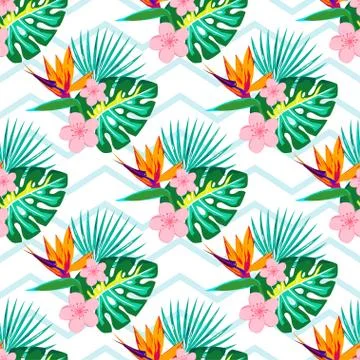 Flowers on a striped background 3 Stock Illustration