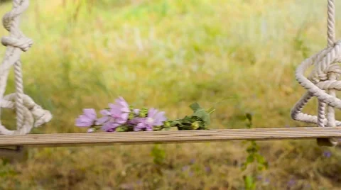 Flowers on a swing. Stock-Footage 67482416