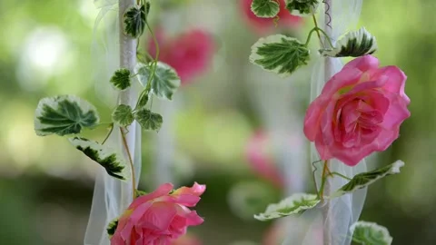 Flowers on a swing wedding entourage Stock Footage 222297028