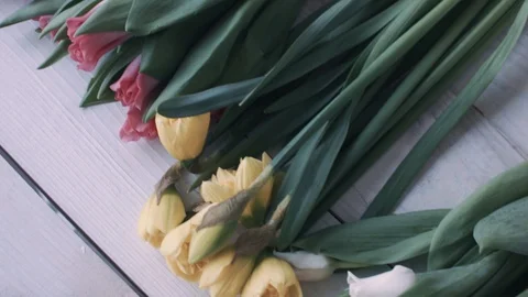 Flowers on table Stock Footage 128138757