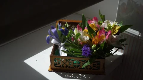 Flowers on the table Stock Footage 163566739