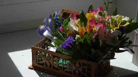 Flowers on the table Stock Footage 163566743