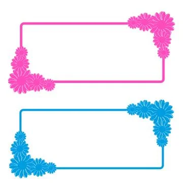 Flowers tag on white background Stock Illustration