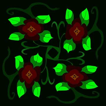 Flowers with tendrils Stock-Illustration