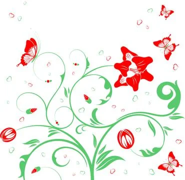 Flowers theme Stock Illustration