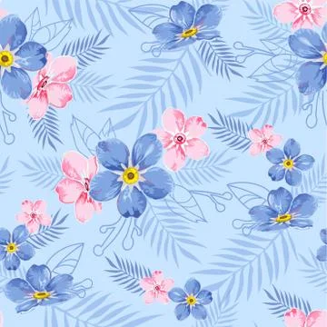 Flowers themed Repeating Pattern. Stock Illustration