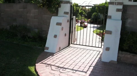 Flowers through Gate Wide Video stock 739474
