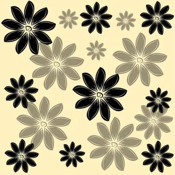 Flowers on toffee background Stock Illustration