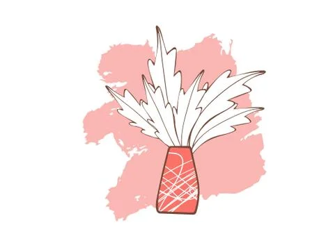 Flowers vase in doodle style. Vector illustration. Illustration
