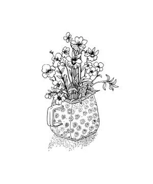 Flowers in a vase. Stock Illustration