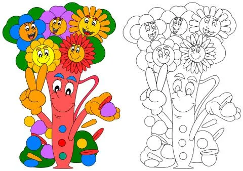 Flowers in a Vase Stock Illustration