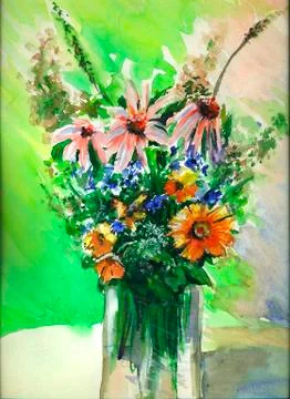 Flowers in vase  Stock Illustration