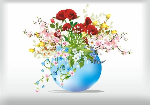 Flowers in a vase Stock Illustration