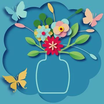 Flowers in a vase Stock Illustration