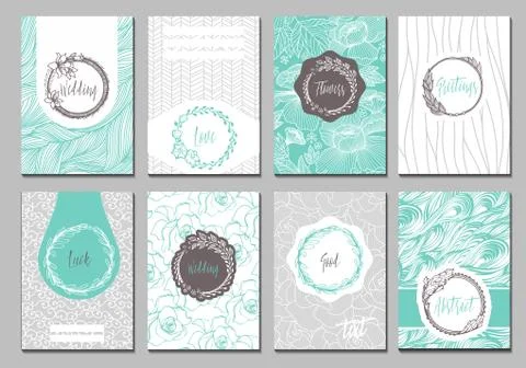 Flowers vector cards Stock Illustration