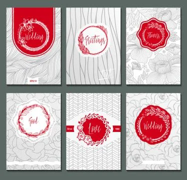 Flowers vector cards Illustrazione stock