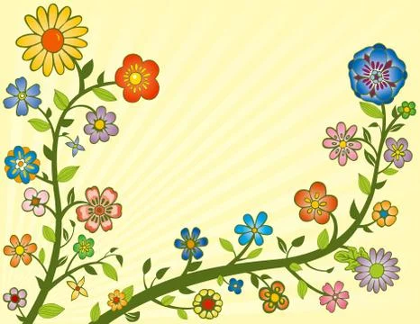 Flowers on vines Иллюстрация