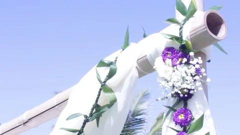 Flowers On The Wedding Arc Stock Footage 104787385