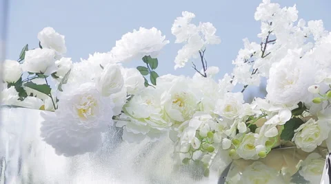 Flowers at the wedding arch Stock Footage 64008416