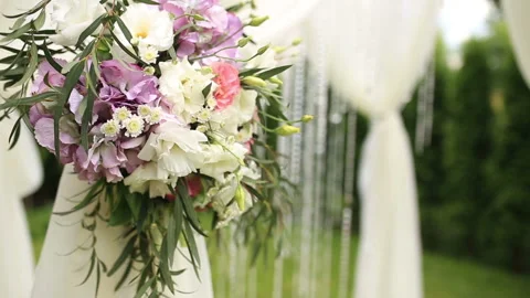 Flowers on the wedding arch Stock-Footage 88656414
