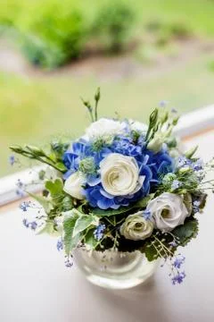 Flowers wedding bride rings Stock Photos