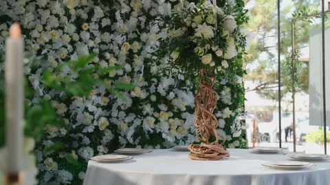 Flowers on the wedding table. Stock Footage 150118614