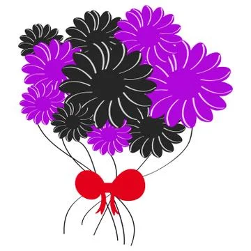 Flowers on white background Stock Illustration