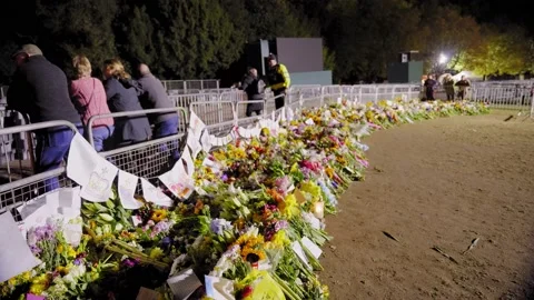 Flowers in Windsor Before Funeral Stock Footage 211394129