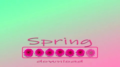 Flowers with the word SPRING DOWNLOAD, loading bar background Stock Footage 179639219