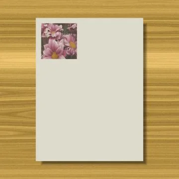 Flowers writing paper texture background Stock Illustration