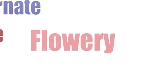 Flowery Animated Bright Word Cloud Isolated Stock Footage 107233249
