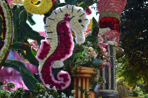 Flowery float Stockfoto's