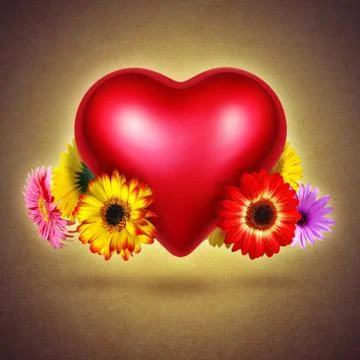 Flowery heart Stock Illustration