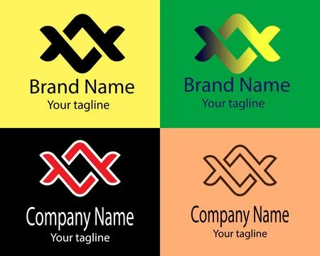 Flowgrid/Wavemotion/Intersect Harmony/Dynamic Knot/Ripple Nexus Logo Stock Illustration