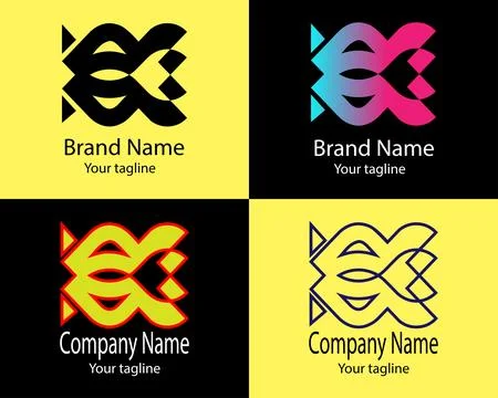 FlowGrid/WeaveMotion/Intersect Harmony/Dynamic Knot/Ripple Nexus logo design Stock Illustration