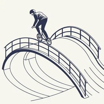 Flowing 3D Bridge Loop Minimalist Vector Design Stock Illustration