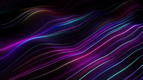 Flowing 3D digital sound waves or data transfer process. Abstract concept o.. Video stock 317448018