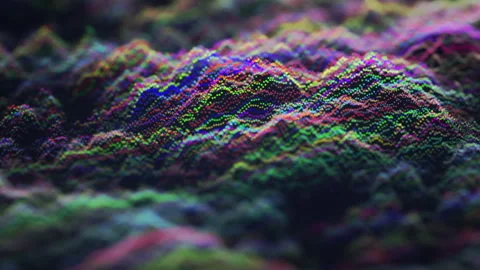 Flowing 3D multicolored digital sound waves or data analysis process Stock Footage 266991632