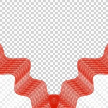 Flowing 3D Wavy Ribbon Bottom Border Indonesia Flag Graphic Stock Illustration