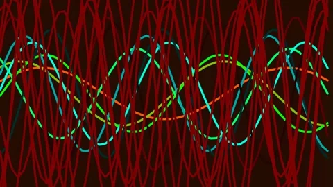 Flowing abstract energy lines connecting complex data streams on dark backg.. Stock Footage 342159058