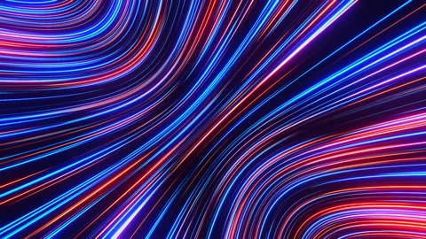 Flowing abstract neon lines. Loop animation Video stock 232746039