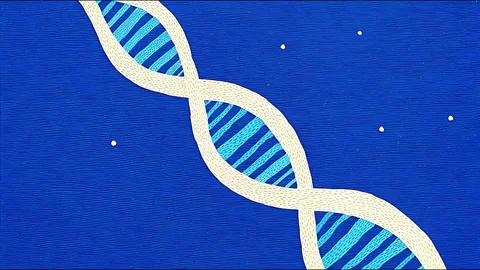 Flowing abstract patterns on a blue canvas in seamless motion animation Stock Footage 315504847