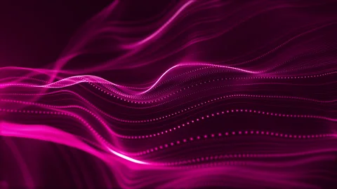 Flowing abstract pink wave with digital lines, perfect for tech, digital. Stock Footage 313169260
