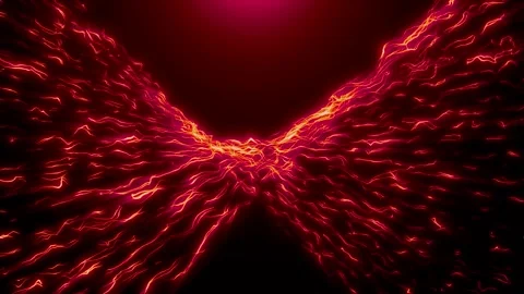 Flowing abstract red energy waves creating tunnel motion background Stock Footage 327502281